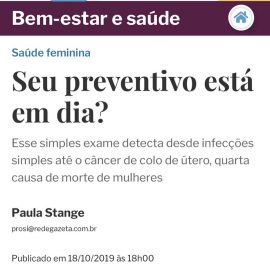 Matéria para agazeta sobre preventivo