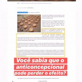 Entrevista para @folhavitoria sobre os cuidados que devem ser tomados com o anticoncepcional para que ele não perca o efeito.