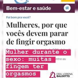 Entrevista para A gazeta sobre mulheres que fingem orgasmos