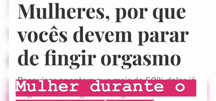 Entrevista para A gazeta sobre mulheres que fingem orgasmos