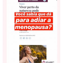 Entrevista para A Gazeta sobre menopausa.