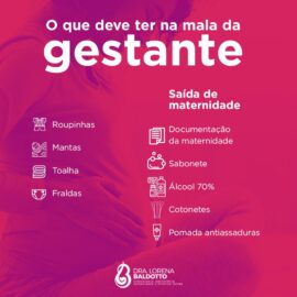O que deve ter na mala da Gestante
