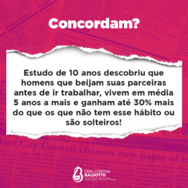Você sabia que os homens que dão um beijo em suas esposas antes de sair para o trabalho ganham e vivem mais?