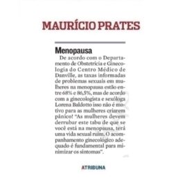 Nota para a coluna do Maurício Prates sobre Menopausa
