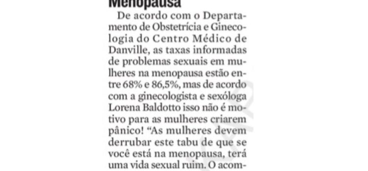 Nota para a coluna do Maurício Prates sobre Menopausa